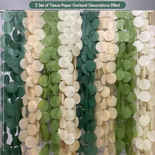Pinkblume 205 Ft Sage Green Circle Dot Garland Backdrop
