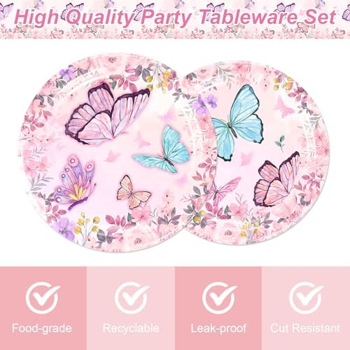 170 Pack Butterfly Party Decorations for 24 Guests