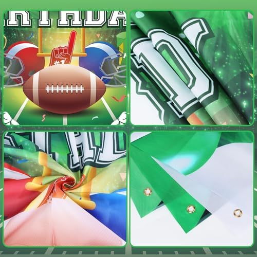 Large Football Birthday Banner for Kids Boys Party Decorations