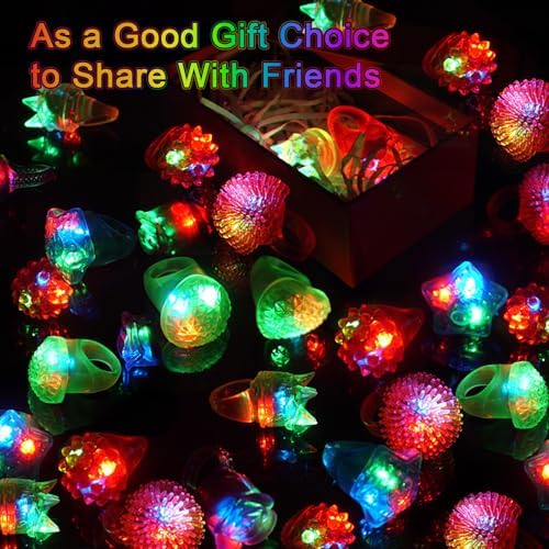 OLUPP 150 Pack LED Light Up Rings Party Favors