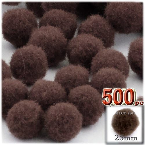 The Crafts Outlet 500-Piece Coffee Brown Pom Poms