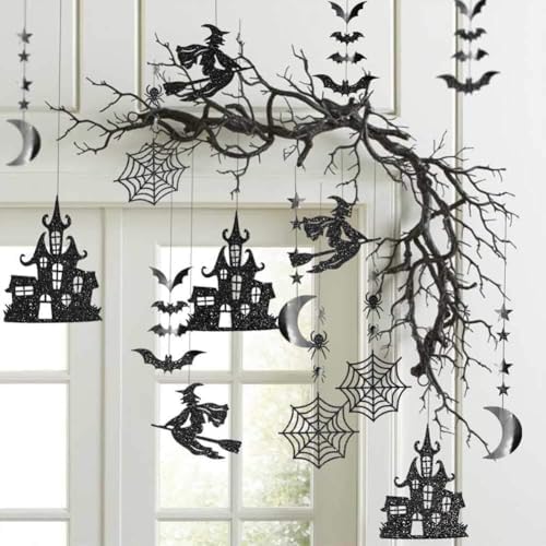 Cheerland Gothic Halloween Black Garland Decor