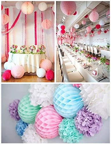 3pcs Blue Honeycomb Tissue Paper Balls for Party Decorations