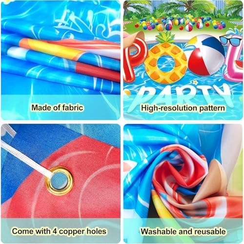 Pool Party Banner 6x36 ft Bright Colors