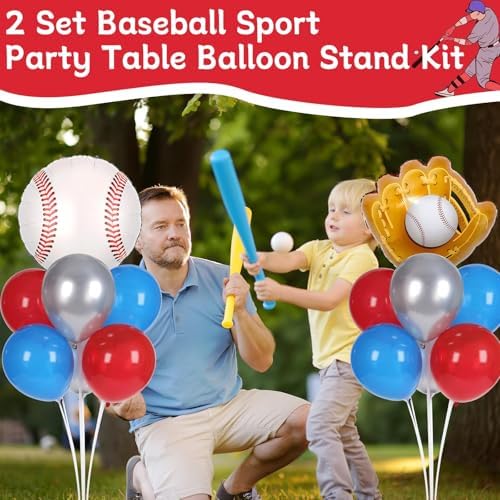 Baseball Themed Balloons Stand Kit 2 Sets