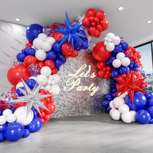 Red White Blue Balloon Arch Kit for 4th of July Celebrations