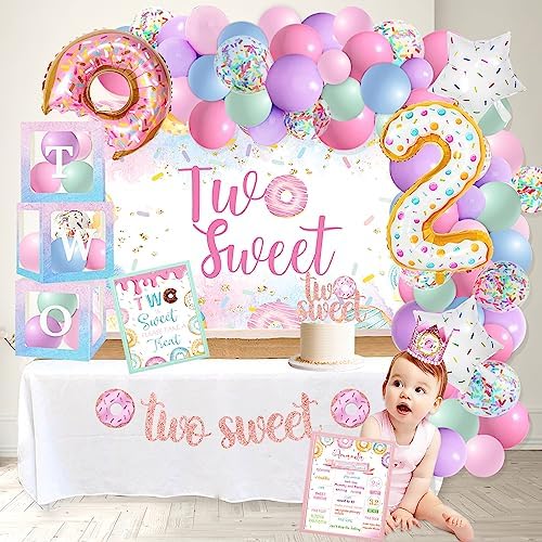 Two Sweet Donut Birthday Party Decorations Set
