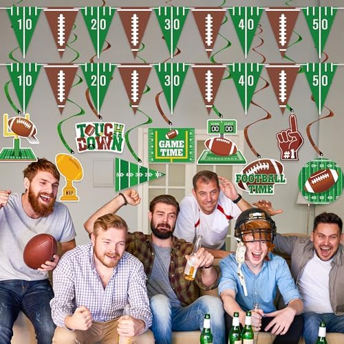 Football Party Decor Set 2 Banners 9 Swirls