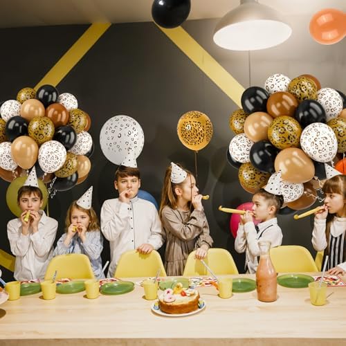 FEYG Cheetah Print Balloons 52PCS Animal Party Decor