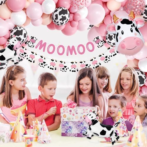 Pink Cow Balloons Garland Arch Kit for Party Decorations