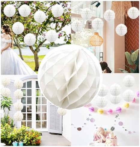 Hocansen 8 Pcs Paper Honeycomb Balls for Parties