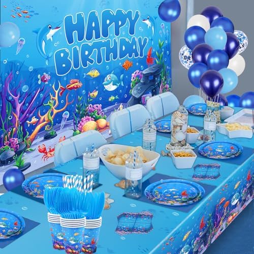 Dvaorc 206 Pack Under the Sea Party Supplies Set