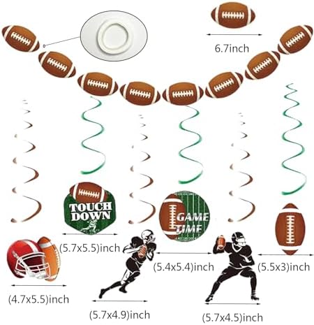 Football Happy Birthday Banner Party Decorations