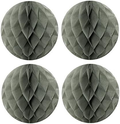 Allydrew Gray 8 Inch Tissue Honeycomb Ball 4 Pack