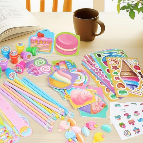 BenLouis 96Pcs Candyland Party Favors Mini Notebook Set for Kids