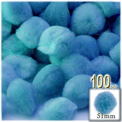 The Crafts Outlet 100-Piece Hot Pink Pom Poms Acrylic 51mm Round