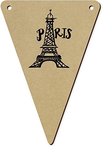 Azeeda 5 Pack Paris Eiffel Tower Wooden Bunting Flags