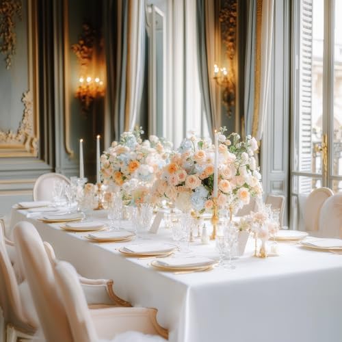 Fixwal 10 Pack White Tablecloths 60x102 Inch Rectangle