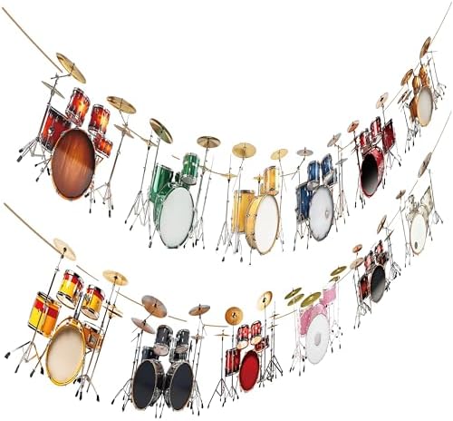 2pcs Drum Banners for Birthday Party Decorations