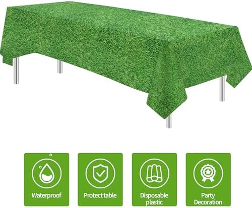 Green Grass Tablecloth 3pcs for Party and Outdoor Events