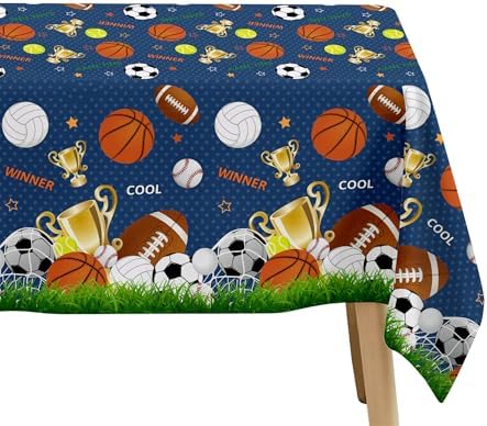 Owelleny Sports Birthday Tablecloth Set 3Pcs