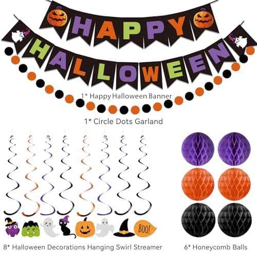 Meowtastic Happy Halloween Banner Decorations