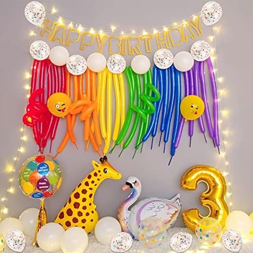 Rainbow Confetti Balloons 40 Pcs 5 Inch Clear Decorations