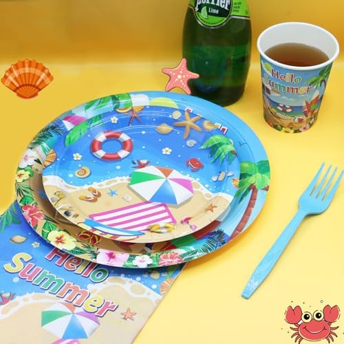 Decodinli 20 Piece Beach Party Tableware Set
