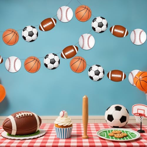 4 PCS Sports Theme Party Banners Garland Decorations