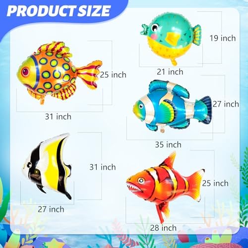 Fish Balloons Decoration 10PCS for Kids Birthday