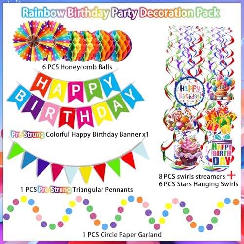 Colorful Happy Birthday Decorations Set