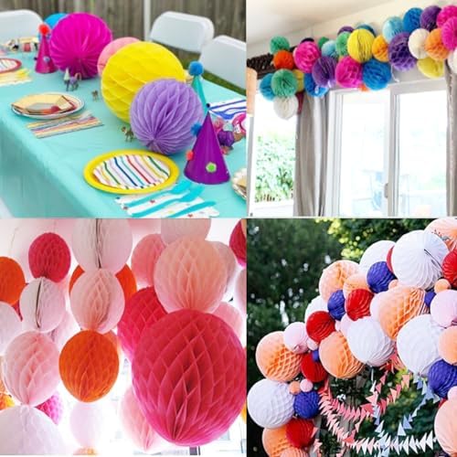 20pcs White Honeycomb Flower Balls for Decorations
