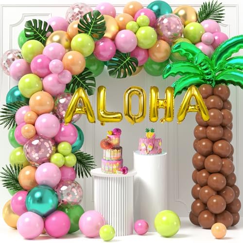 178Pcs Tropical Luau Balloons Arch Kit