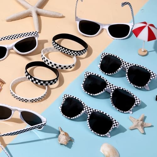 24PCS Race Car Sunglasses Wristbands Party Set