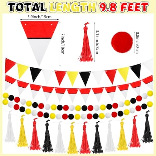 5 Pcs Cartoon Birthday Party Decor Banners Flags