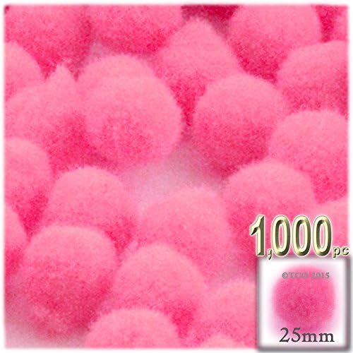 The Crafts Outlet 1000 Piece Light Blue Pom Poms 25mm Acrylic Round