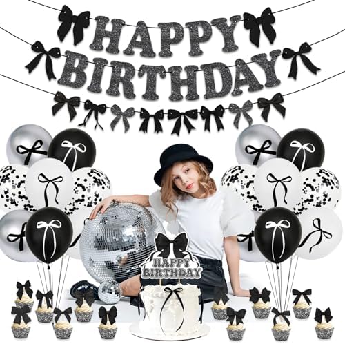 Black Bow Birthday Party Decoration Kit