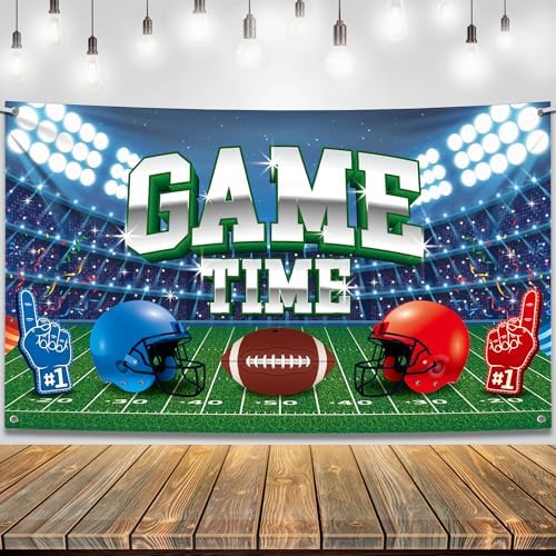 KatchOn Football Backdrop for Party - Large 72x44 Inch