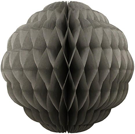 3-Pack 14 Inch Honeycomb Scalloped Tissue Balls Gray