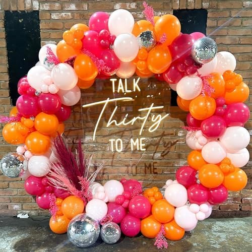 60 Piece Hot Pink Orange Balloons 12 Inch Party Decoration