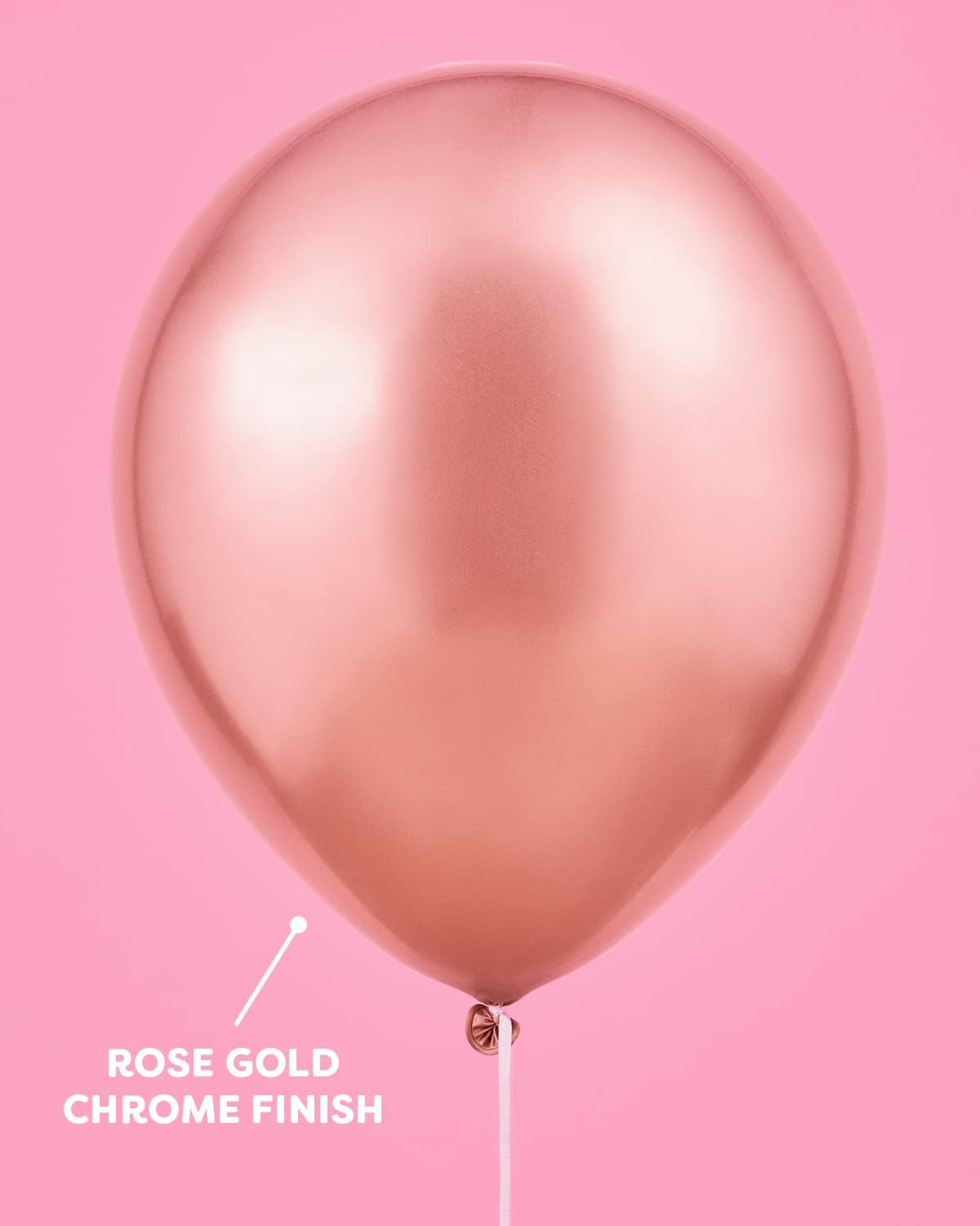 XO Fetti Rose Gold Chrome Balloons 25 Pack 12 Inch