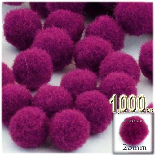The Crafts Outlet 1000 Piece Light Blue Pom Poms 25mm Acrylic Round