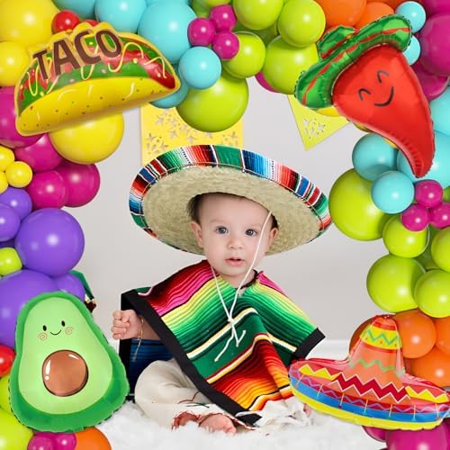 Amandir 169Pcs Mexican Fiesta Balloon Decor Kit