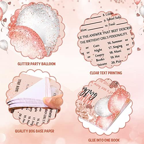 Leinuosen Birthday Girl Best Game Card 50Pcs with Pencils