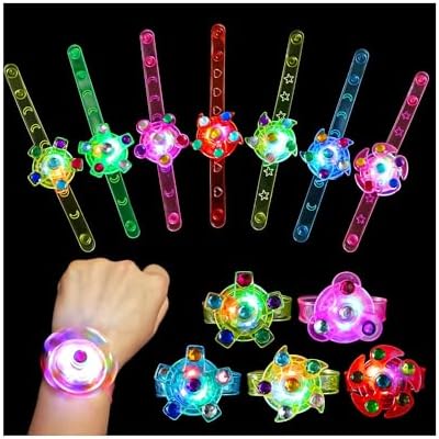 32 Pack LED Light Up Fidget Spinner Bracelets for Kids