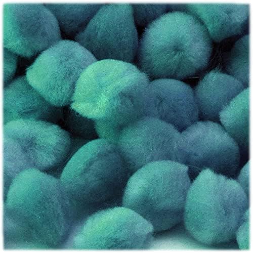 The Crafts Outlet 100-Piece Turquoise Blue Pom Poms
