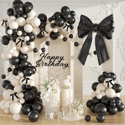 Black Sand White Balloon Garland Arch Kit 158Pcs