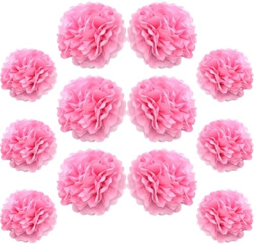 Ruidee 12 Pieces Tissue Paper Pompoms for Party Decorations