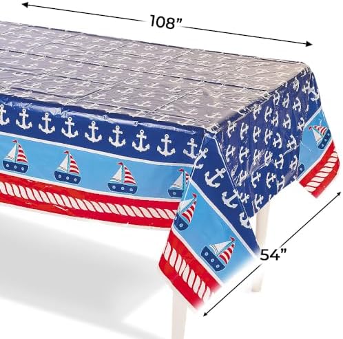 1ST Sailor Tablecover - Party Supplies - 1 Piece 1