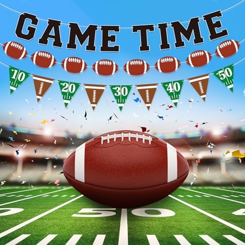 Football Banner Garland for Game Day Party Decor